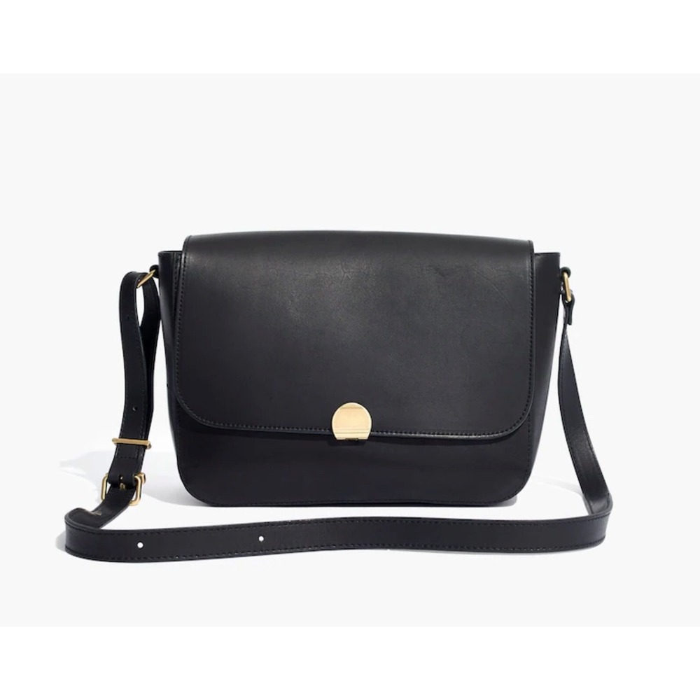 Madewell The Abroad Black Leather Crossbody Shoulder Bag